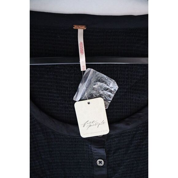 Free People OB1448856 Women's Sz XS Black Time With You Long Sleeve Top - Picture 3 of 7